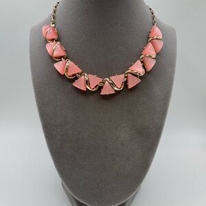 Vintage Pink Thermoset Statement Necklace - Retro 1950s/1960s Mad Man Vibes